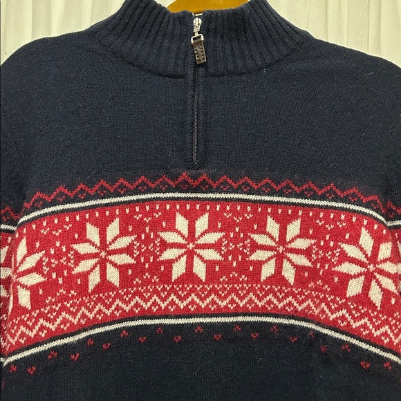 Daniele Blasi Sweater Men’s M Navy and Red Snowflake Wool - Picture 10 of 10